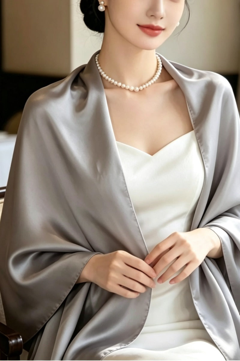 Luxury Satin Shawl Wrap Silky Smooth Evening Dress Cover Up 1047158534185