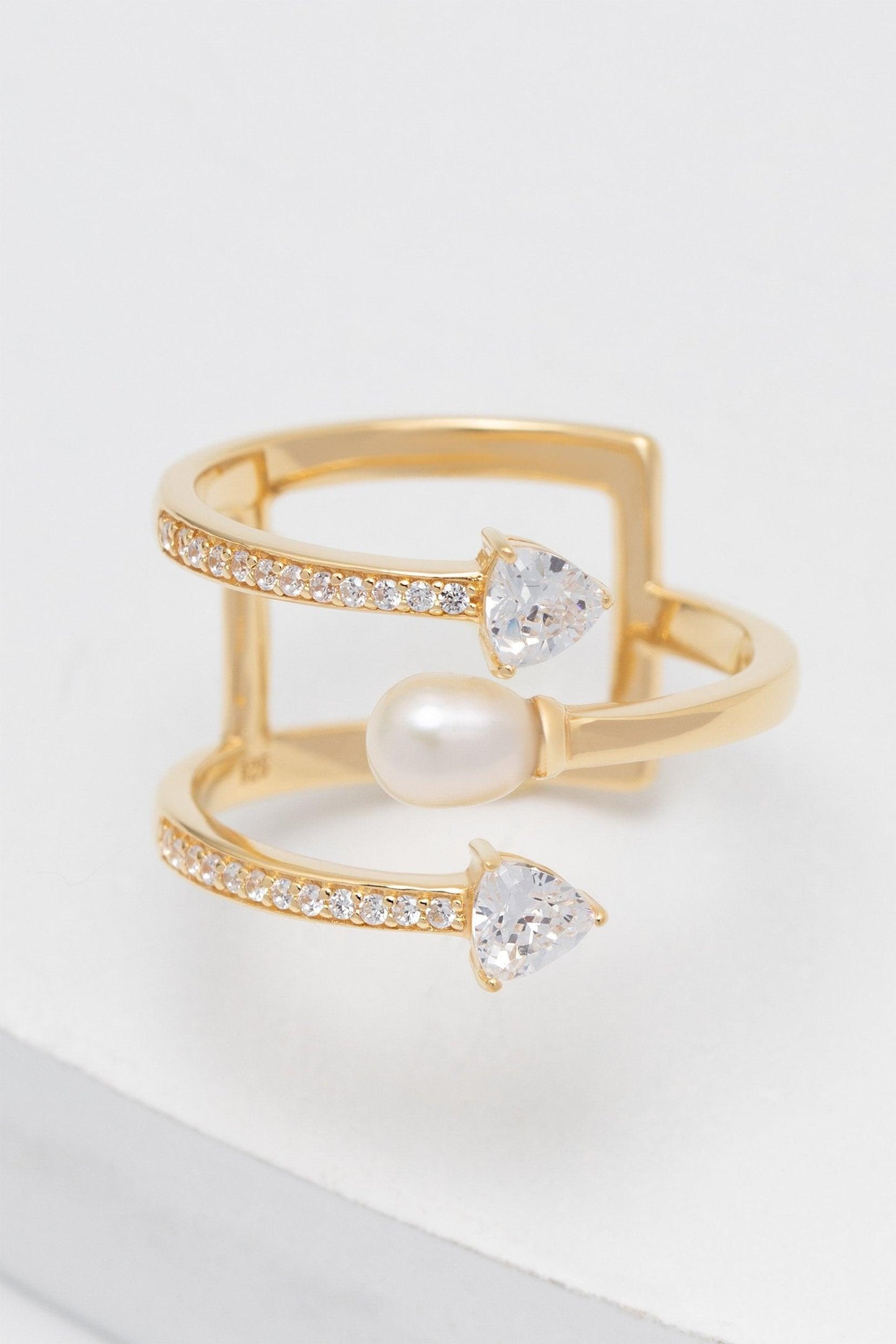 Yellow Gold Plated Rings with Crystals CR0007