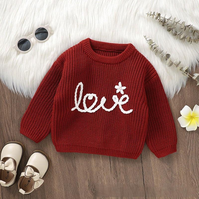 Autumn/Winter baby cute knitted hand-crocheted floral pattern top 857541378414 - COCOMELODY
