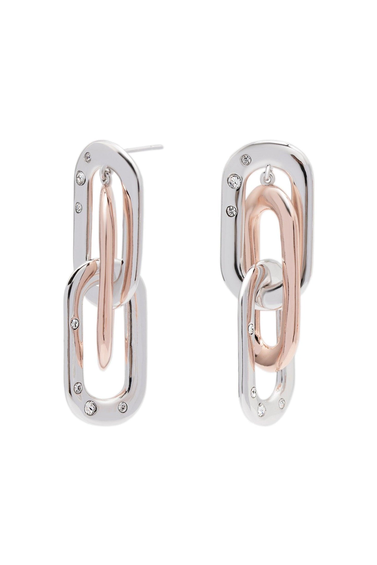 Rhodium plated Earrings with Crystals CE0099 - COCOMELODY