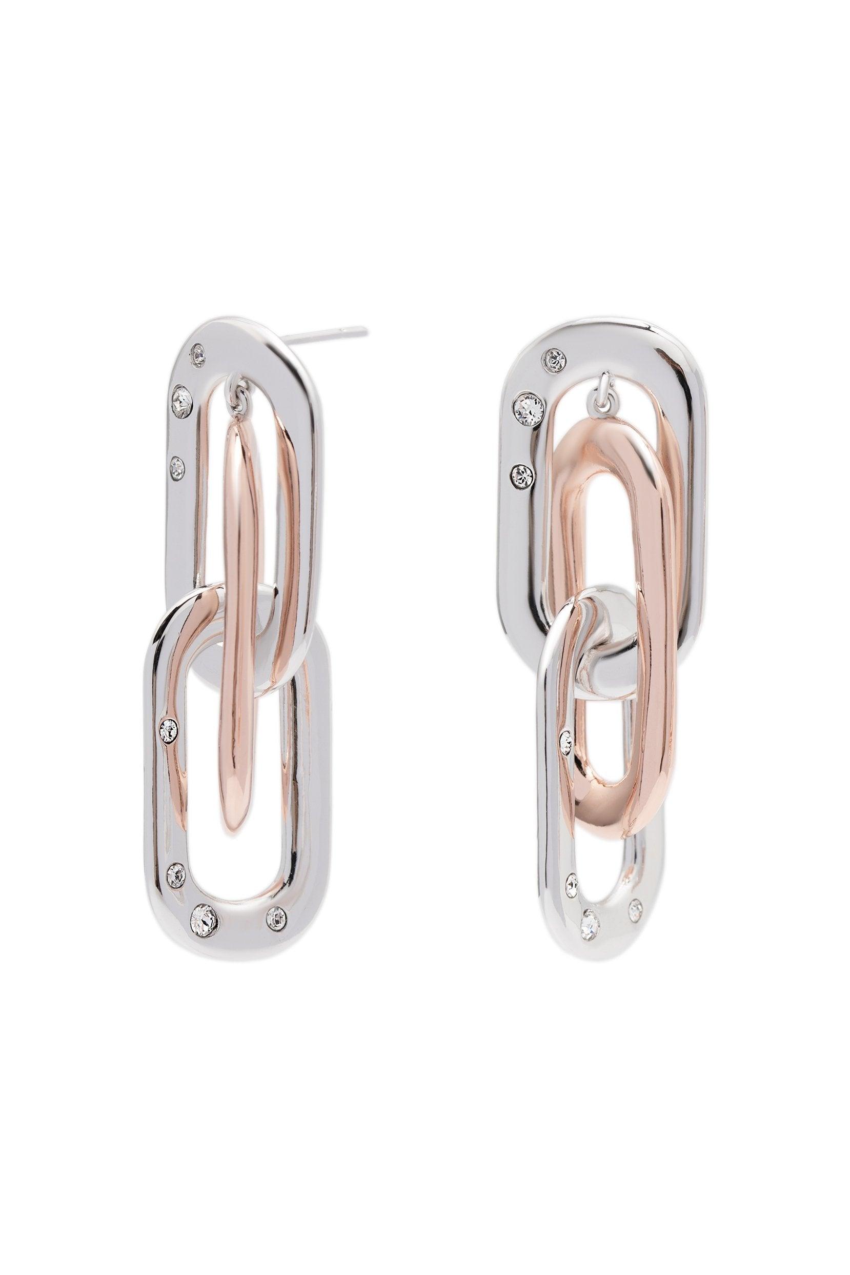 Rhodium plated Earrings with Crystals CE0099 - COCOMELODY