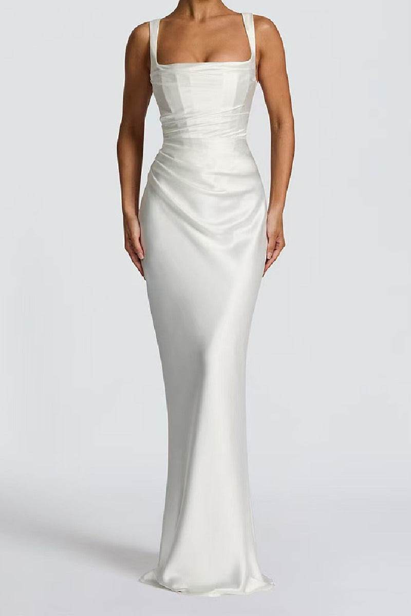 Sheath-Column Maxi Satin Formal Evening Dresses 971343877638 - COCOMELODY