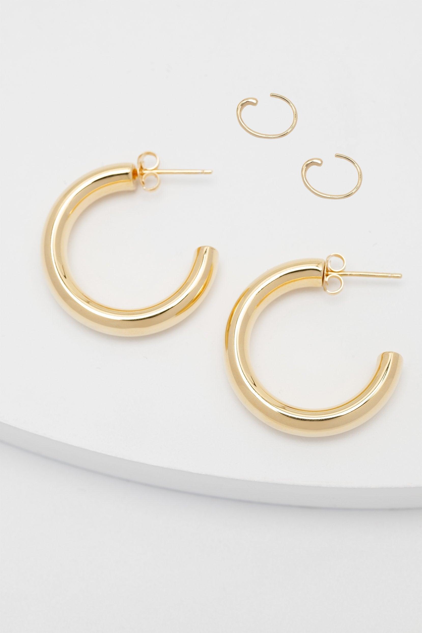 Yellow Gold Plated Earrings CE0100 - COCOMELODY