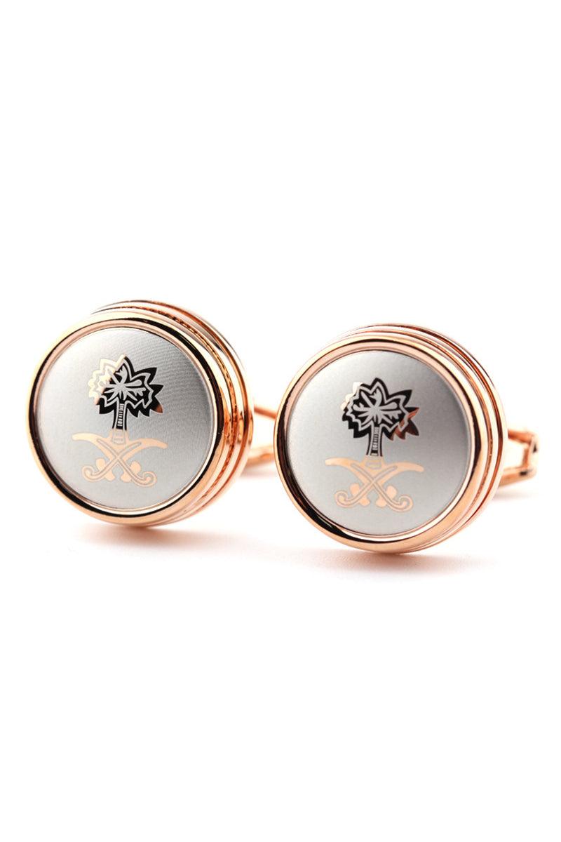 Men's 2-Piece Copper Cufflinks 609179482428 - COCOMELODY