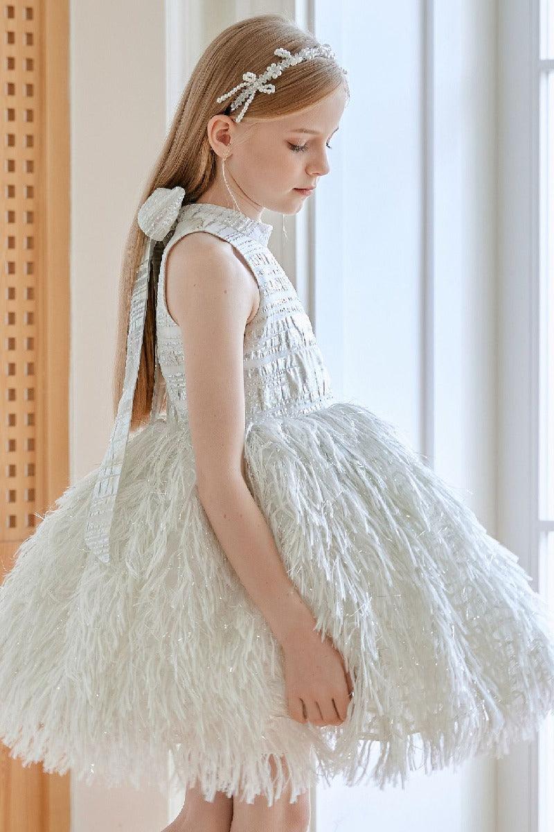 A-Line/Princess High Neck Mini Tulle Flower Girl Dresses 754069047577 - COCOMELODY