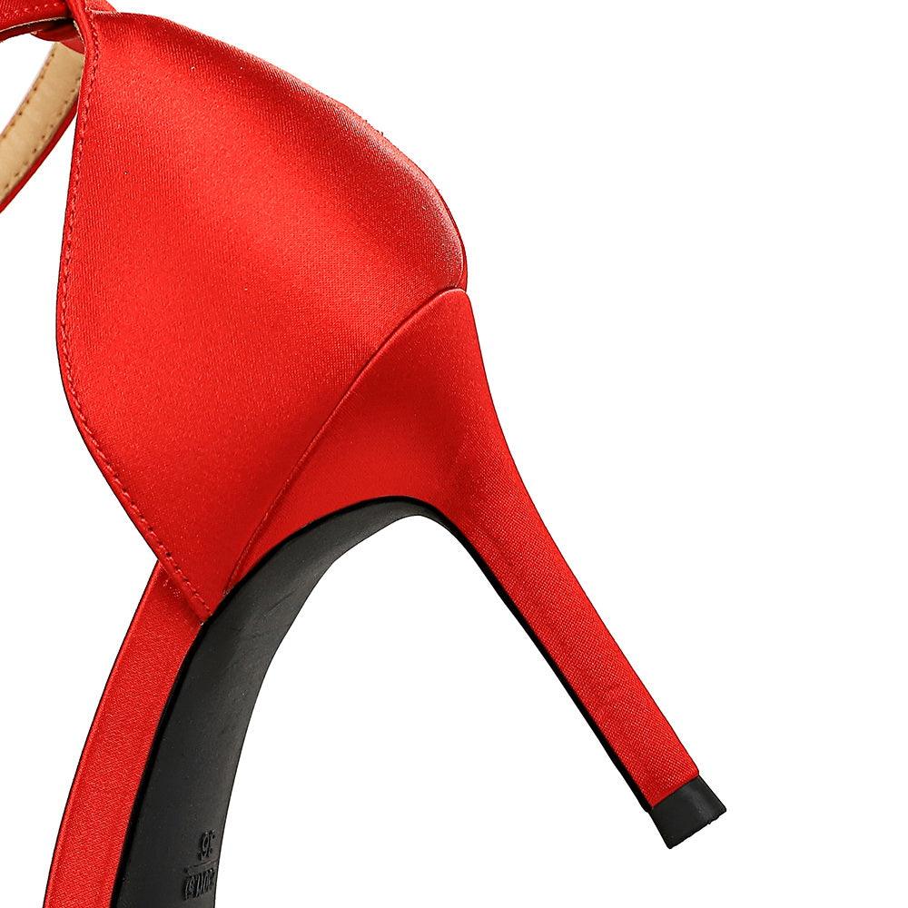 Champagne Satin Pointy Stiletto Heels 674228626275 - COCOMELODY
