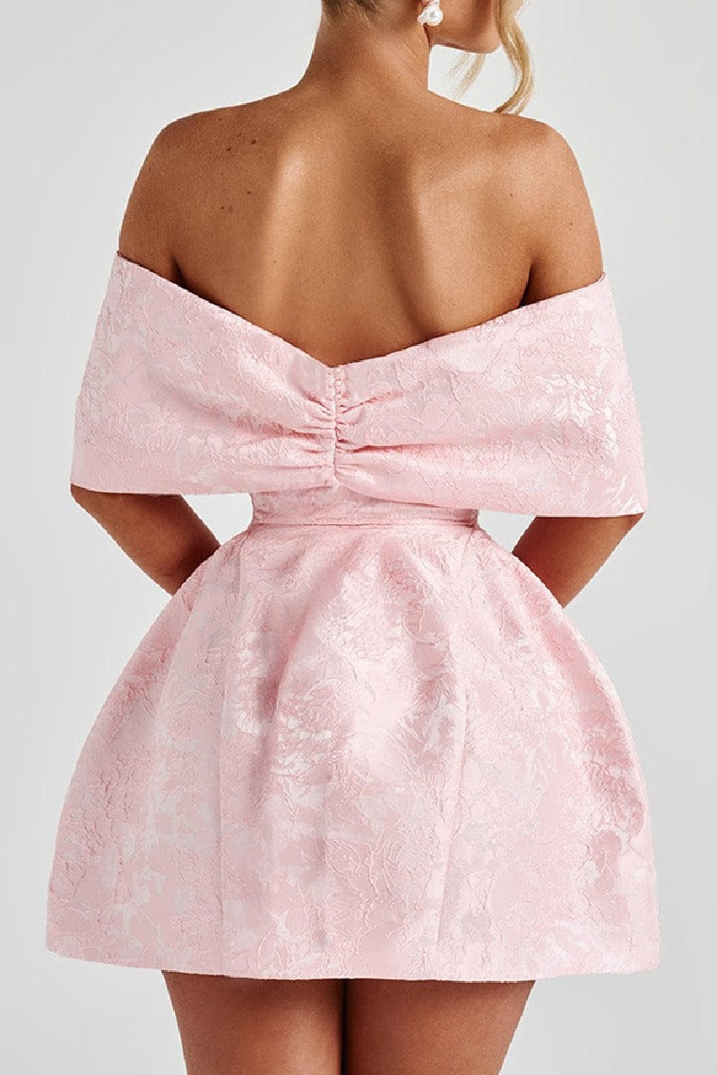 A-Line Mini Jacquard Satin Dress 911548528871