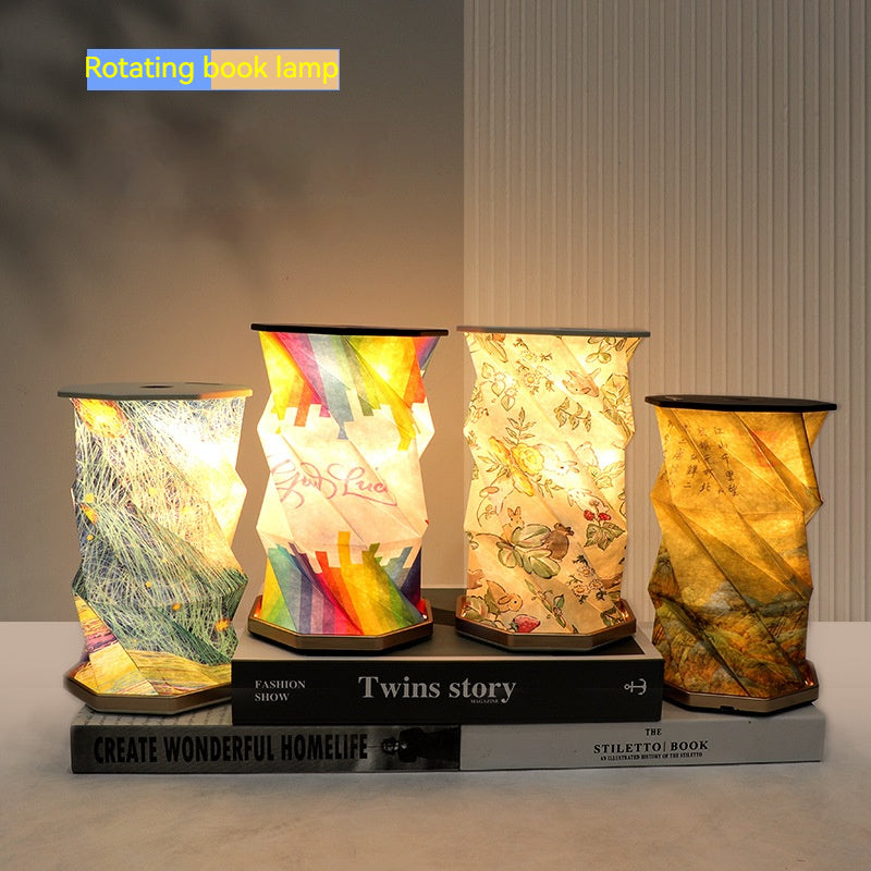 Book light gift Folding ambience rotating lantern creative gift 705325213451 - COCOMELODY
