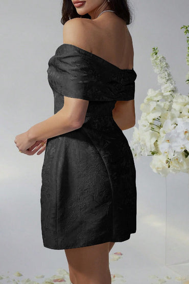 A-Line Mini Jacquard Satin Dress 911548528871