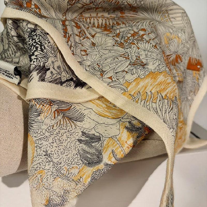 Winter scarf Long wool streamers decorate the scarf 853258832585 - COCOMELODY