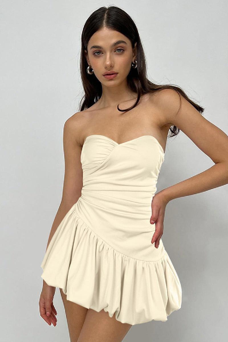 Slimming cocktail dress with chest tuck and waist tuck 819182826718 - COCOMELODY
