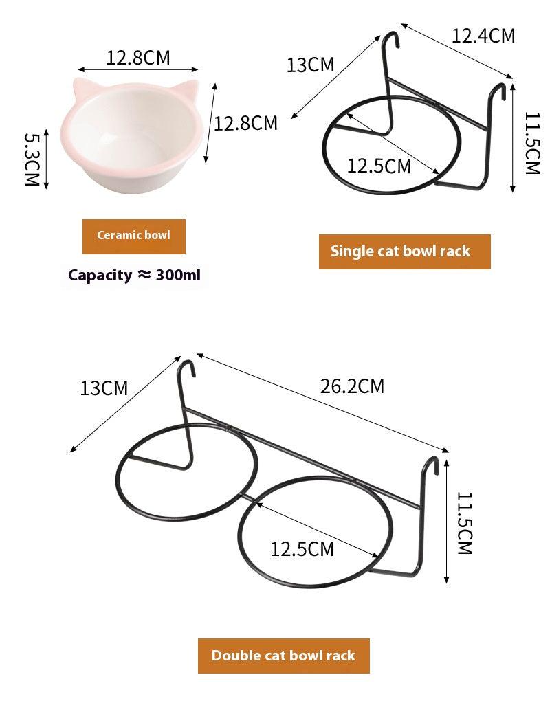 Hanging ceramic cat bowl Drinking bowl anti-upset fixed hanging cage 719925463826 - COCOMELODY