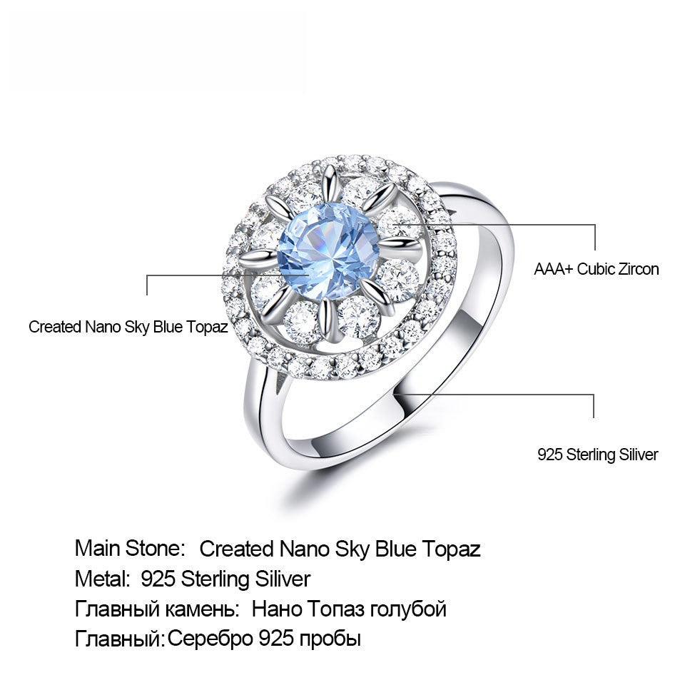 Diamond set Tanzanite sapphire round ring 615714724605 - COCOMELODY