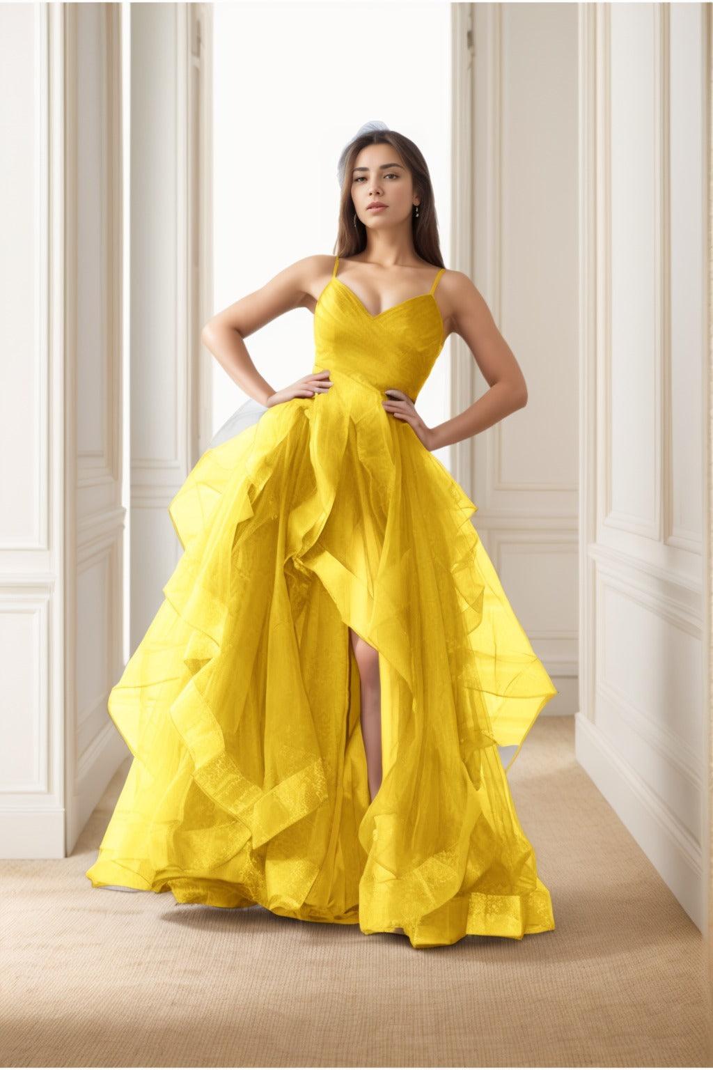 A-Line Floor-Length Tulle Prom Dress CS0412 - COCOMELODY