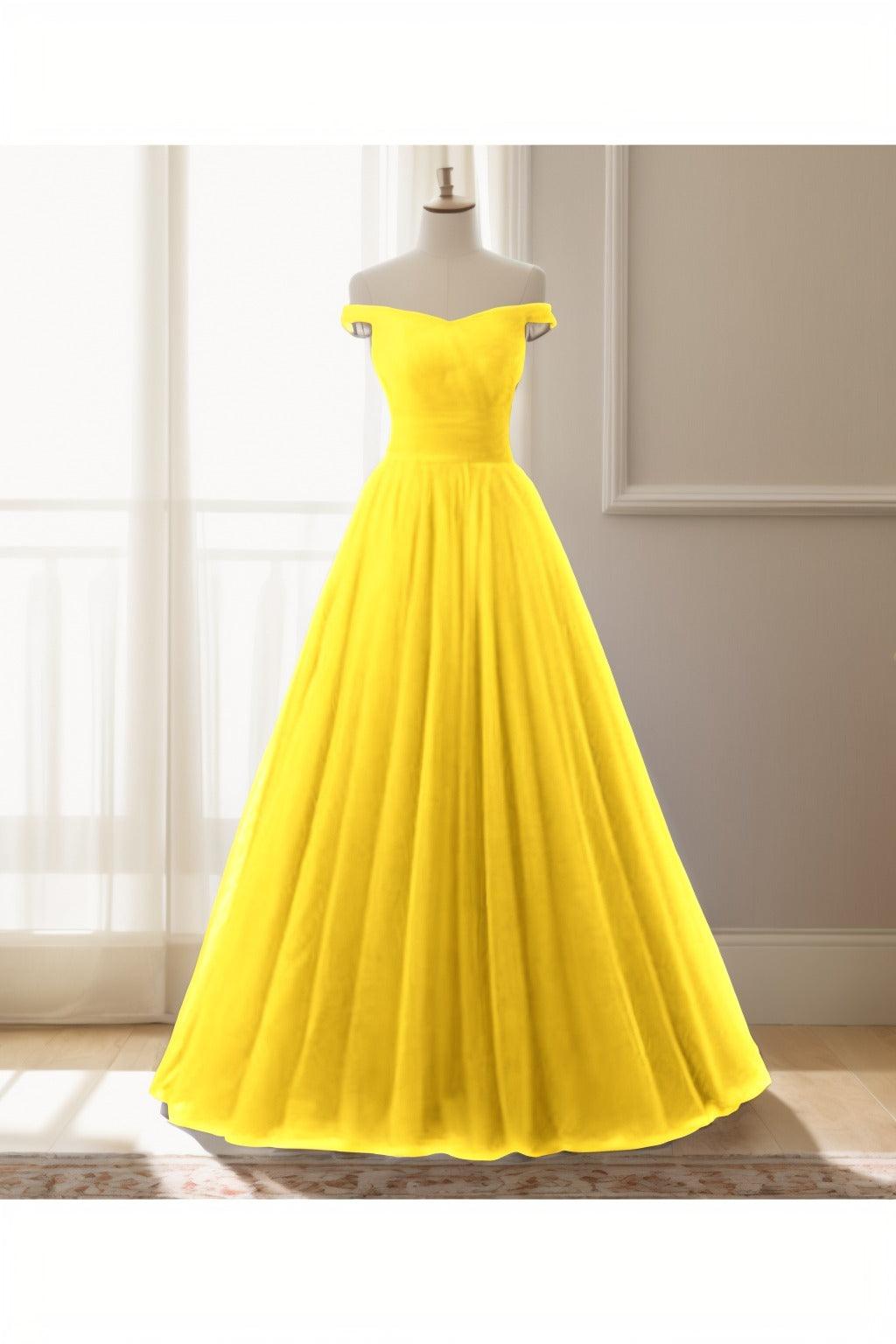 A-Line Floor Length Tulle Prom Dress CS0459 - COCOMELODY