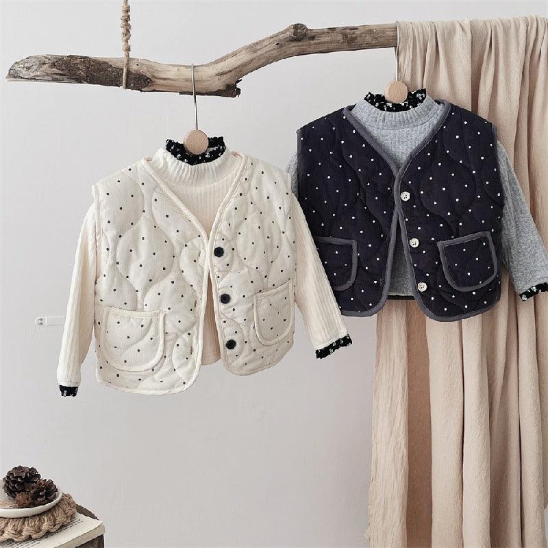 Autumn and winter polka dot cotton vest 847324828020 - COCOMELODY