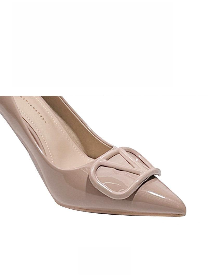 Faux Leather Pointy Stiletto Heels 726578630201 - COCOMELODY