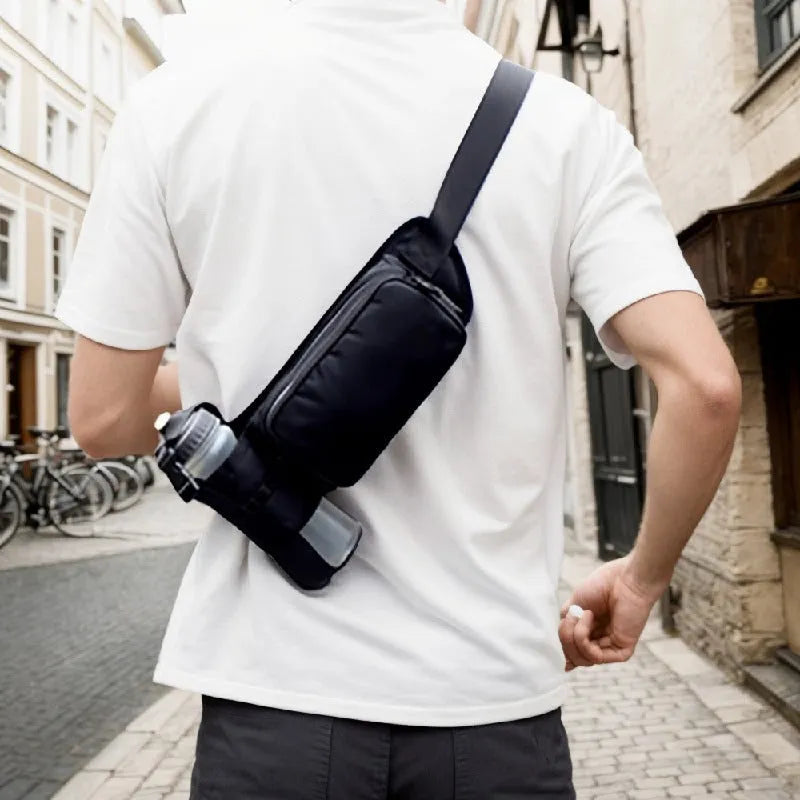 Simple large capacity portable body bag fitness waist pack waterproof 824365948544 - COCOMELODY