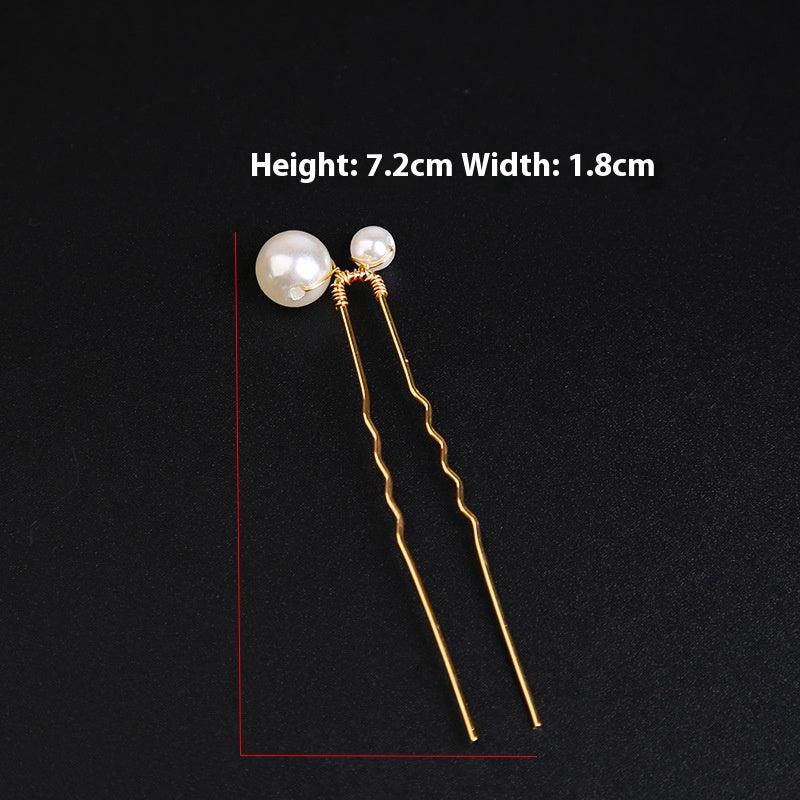 U-shaped Pearl Brida Hairpins 6 piece 684476301257 - COCOMELODY