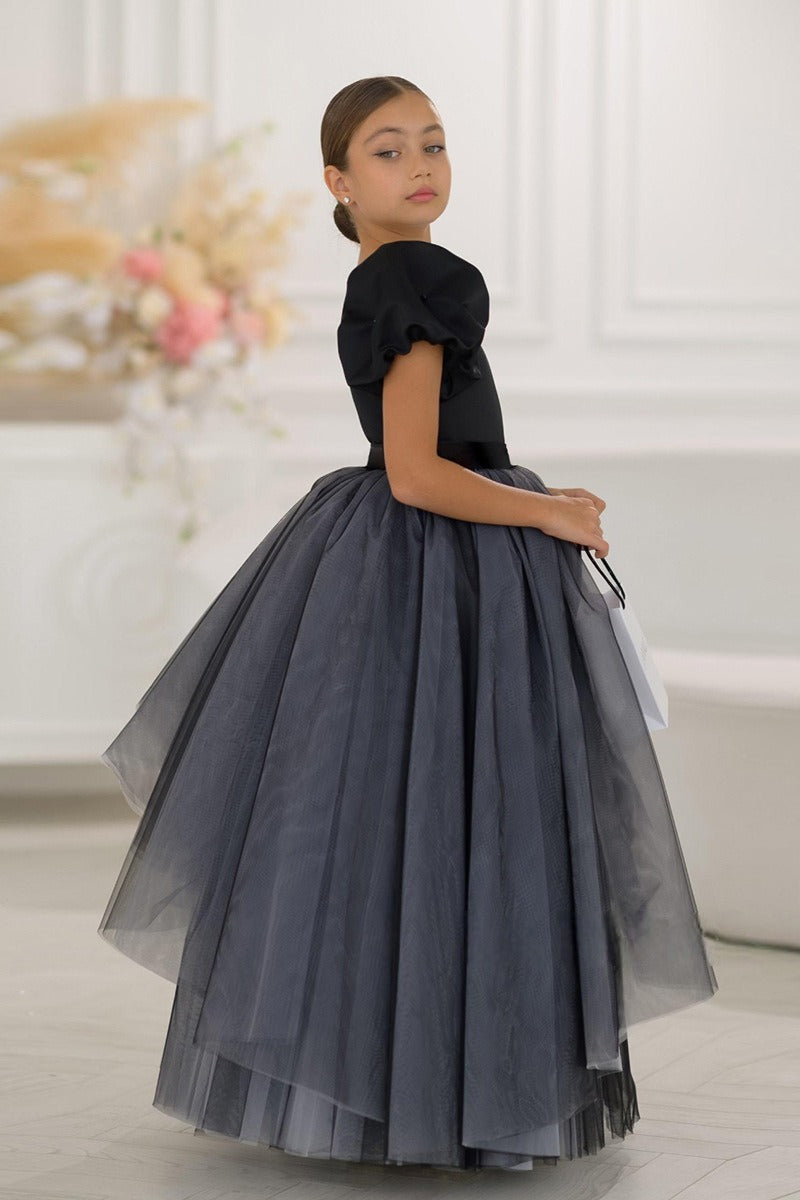A-Line Detachable Layered Tulle Floor Length Flower Girl Dresses 1001038162773