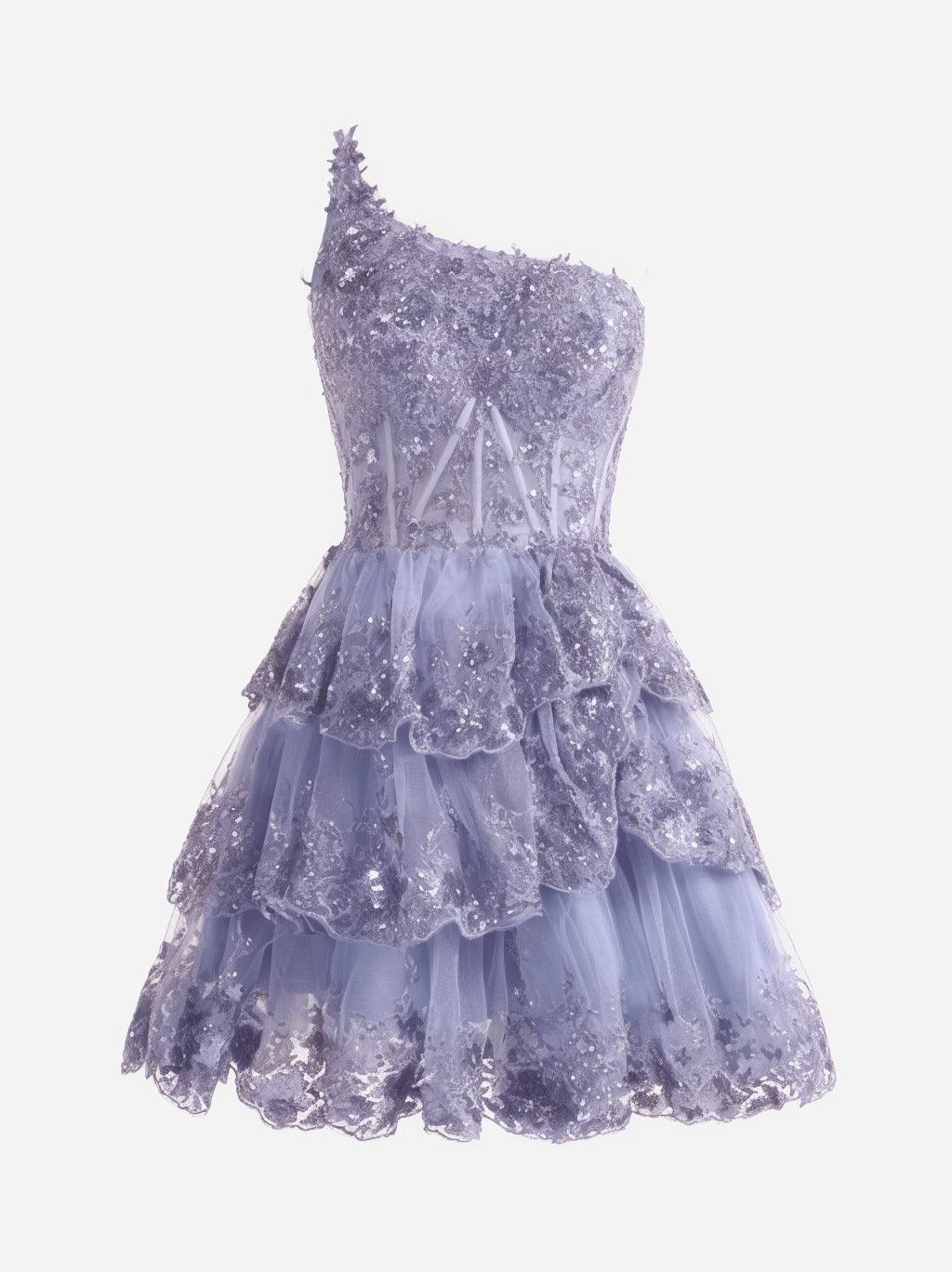 A-line Short Mini Tulle Prom Dress CS0420 - COCOMELODY