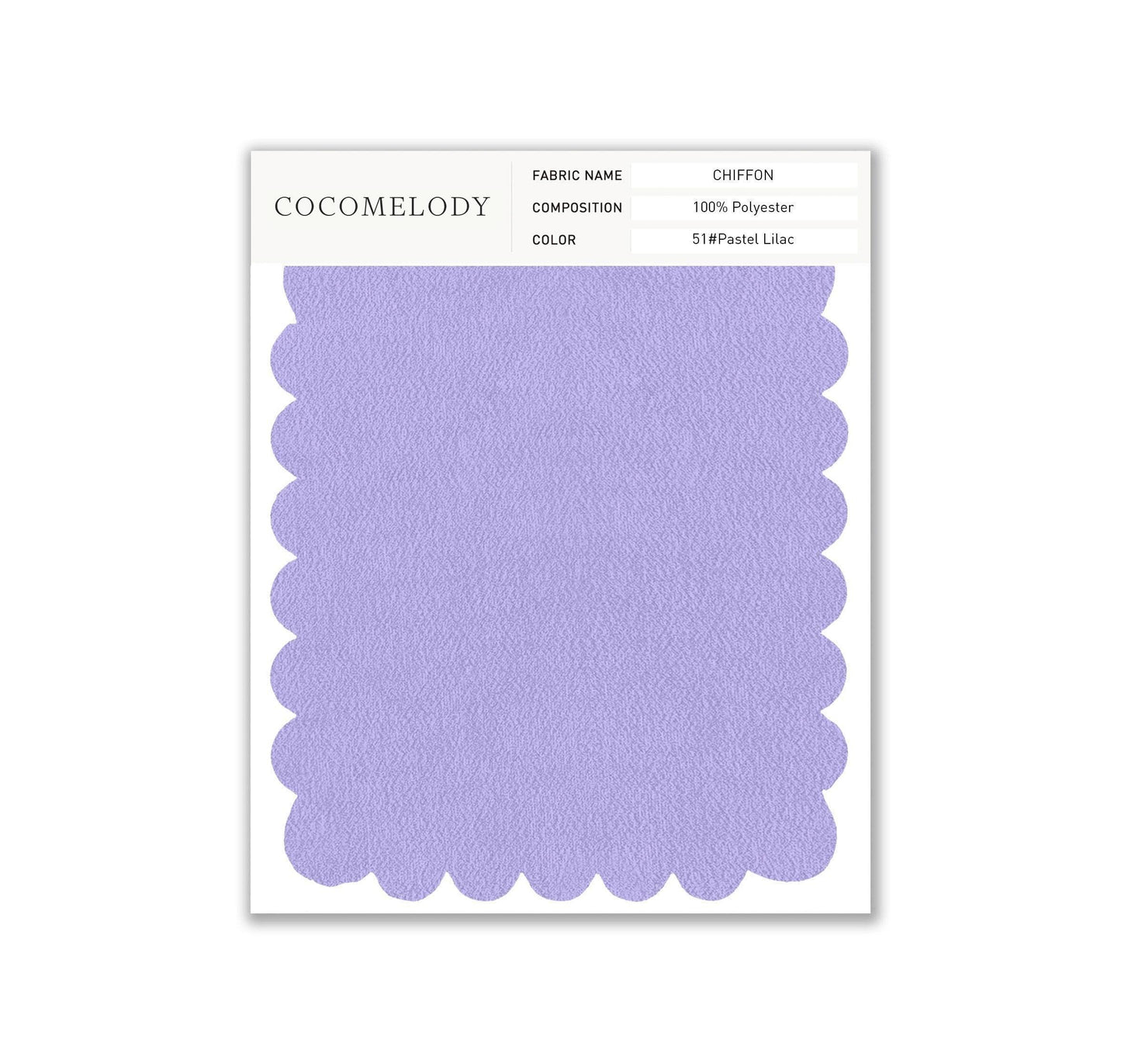 Chiffon Fabric Swatch in Single Color SWCH16001 - COCOMELODY