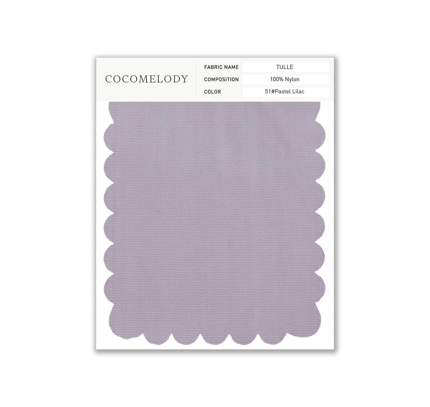 Tulle Fabric Swatch in Single Color SWTU16002