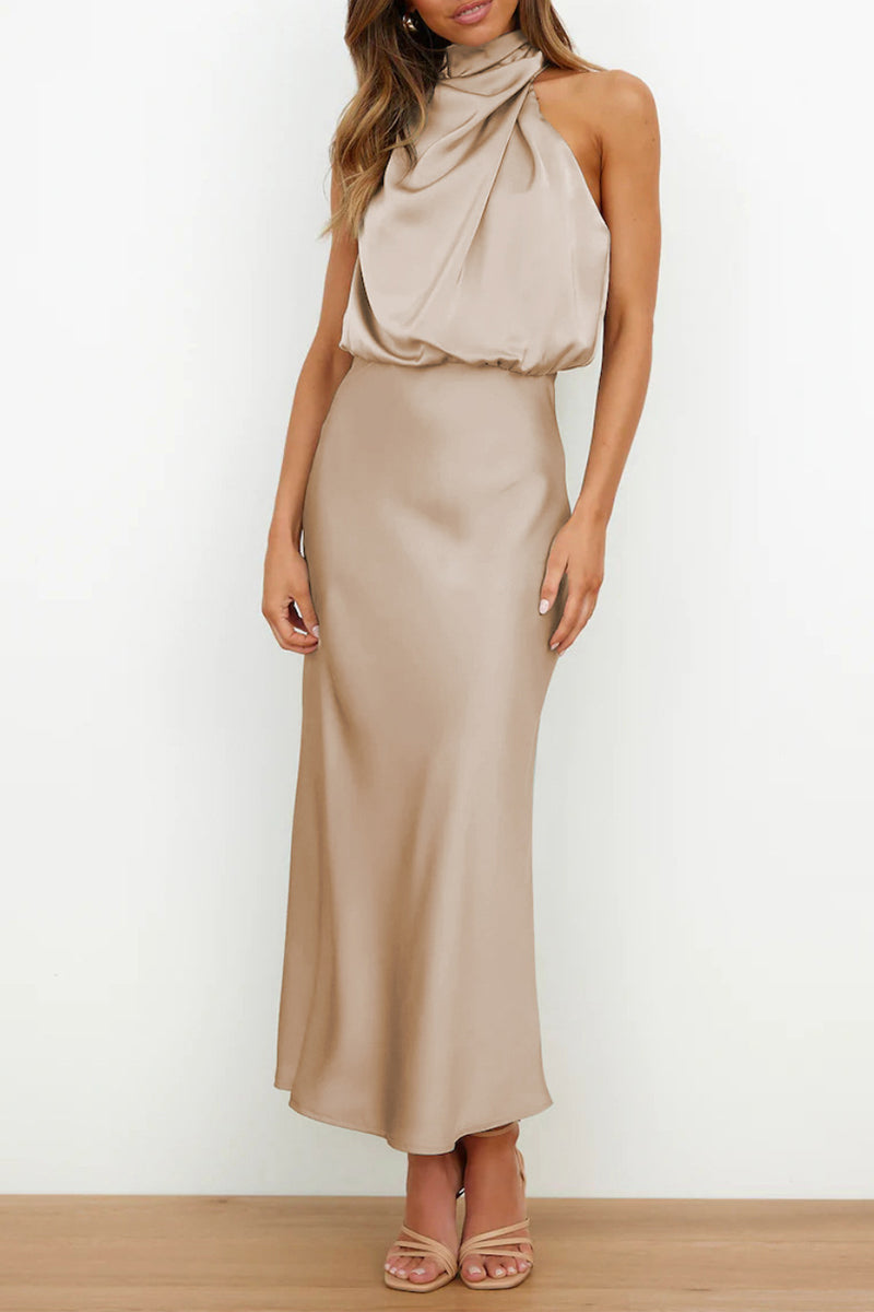 Sheath-Column Midi Forged Chiffon Dress 695677395149