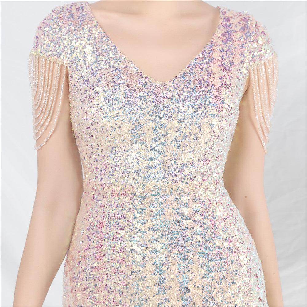 Trumpet-Mermaid Floor Length Sequins Dress 798985229504 - COCOMELODY