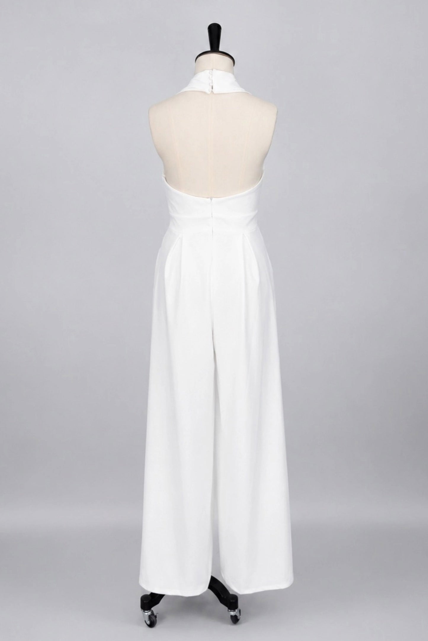 Halter Floor Length Chiffon Wedding Jumpsuit 591554938337