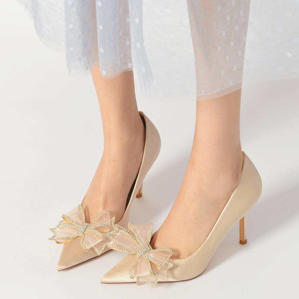 Stiletto Heel 8.5cm Silk-Like Shoes CK0169 - COCOMELODY