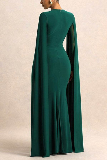 Mermaid Maxi Knitted Semi Formal Wedding Guest Dresses 8475538129054 - COCOMELODY