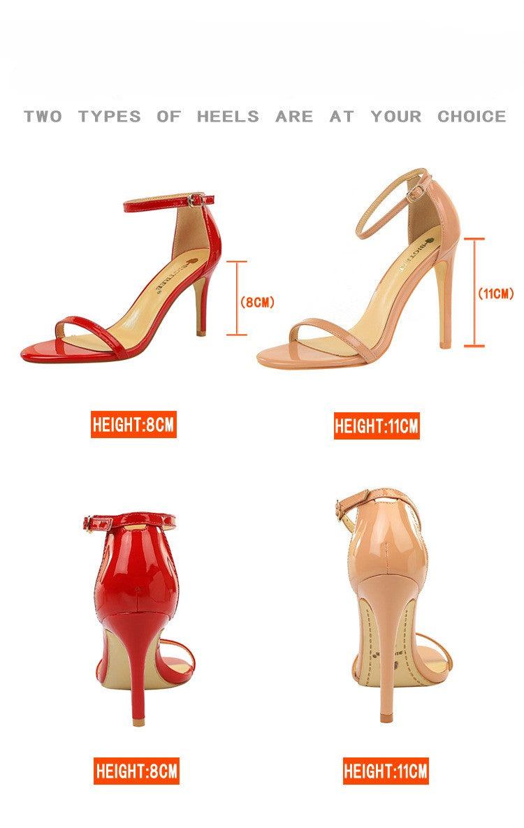 Ankle Strap Heels Stiletto heel Sandals Shoes 570982649397 - COCOMELODY
