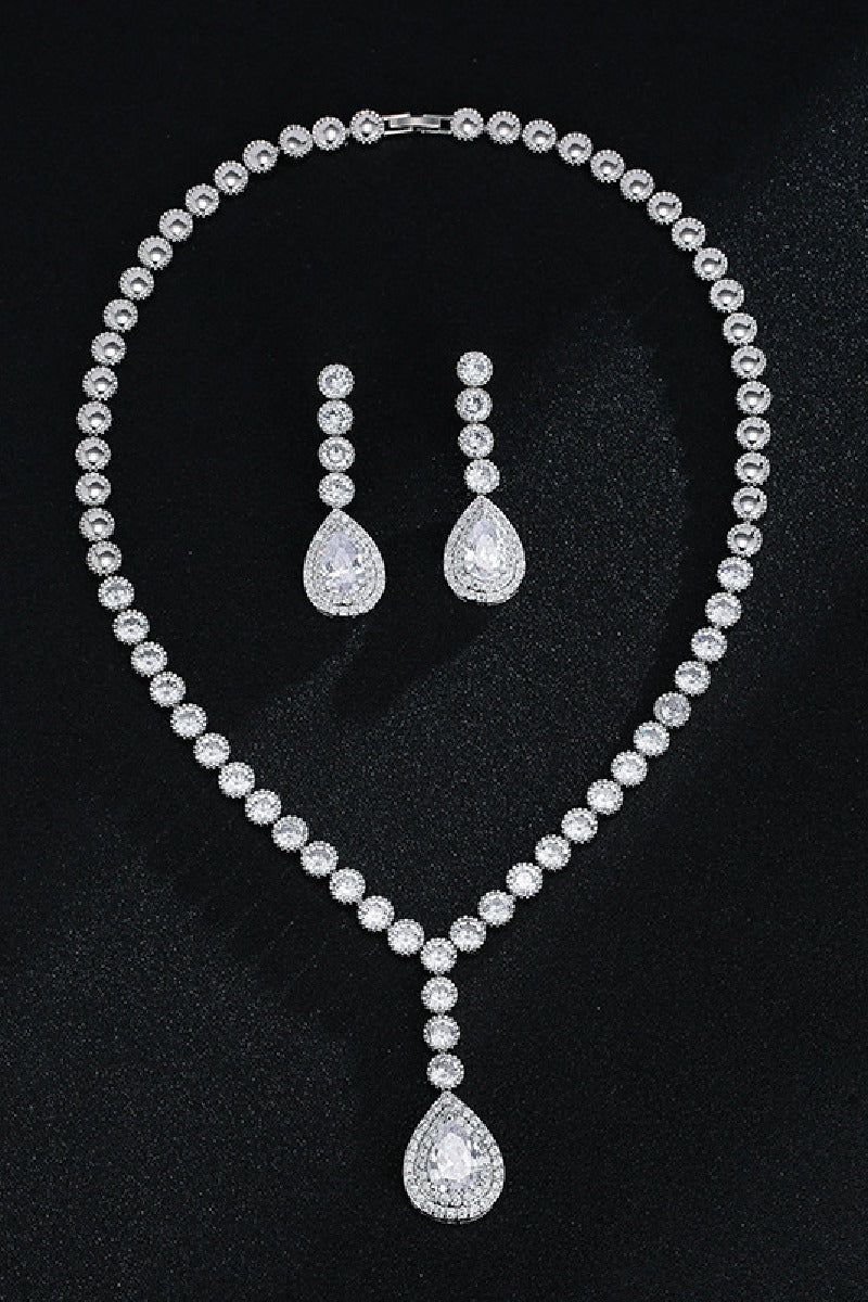 Gorgeous Zircon Earrings/Necklace Jewelry Sets (Set of 2) 702764815986