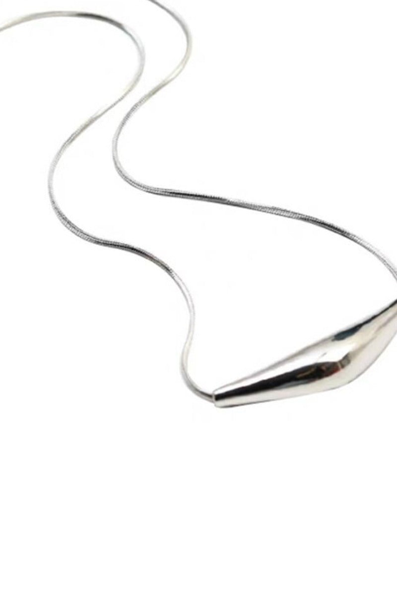 Minimalist Geometric Curved Bar Snake Chain Collarbone Necklace 745243429568