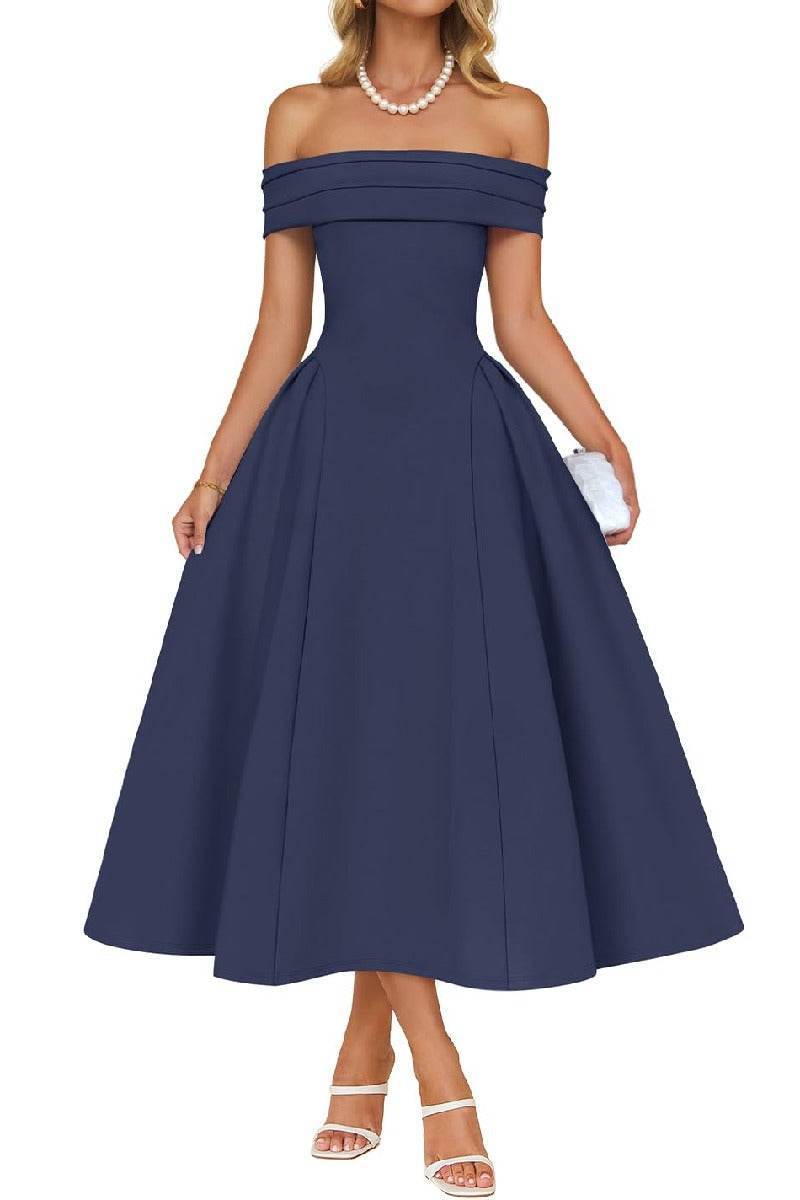 A-Line Midi Satin Formal Wedding Guest Dress Off the Shoulder Elegant Semi-Formal Dress COCOMELODY B0DS8NJRR3, 7 Days / Navy / Large A-Line Midi Satin Formal Wedding Guest Dress Off the Shoulder Elegant Semi-Formal Dress COCOMELODY B0DS8NJRR3, 7 Days / Navy / Large