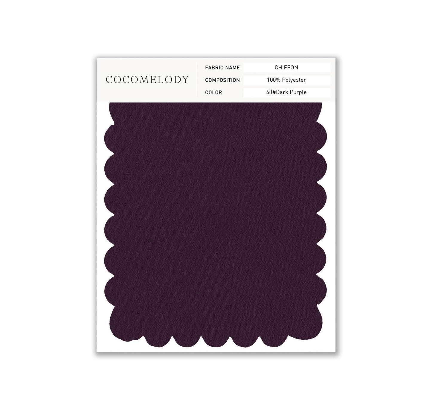 Chiffon Fabric Swatch in Single Color SWCH16001 - COCOMELODY