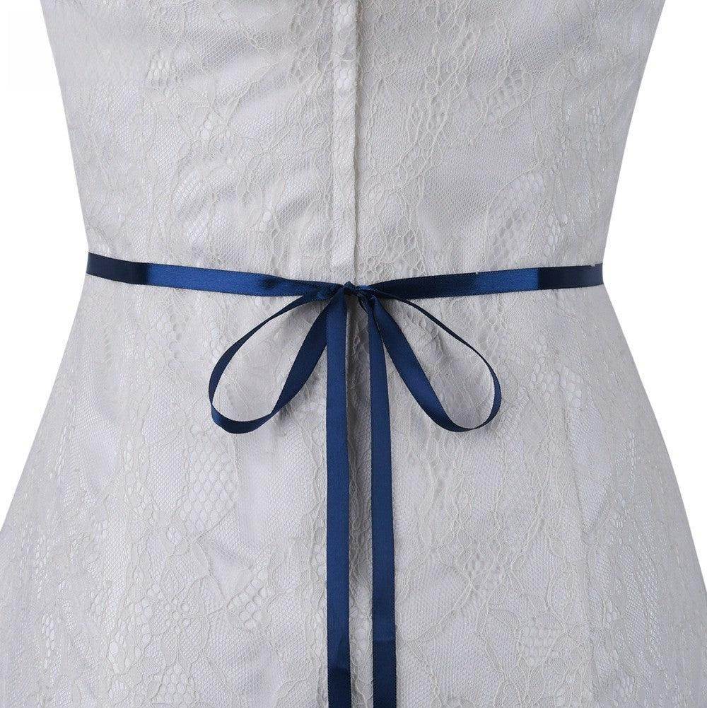 Ribbons Wedding Sash with Rhinestone Imitation Pearl 837366894589 - COCOMELODY