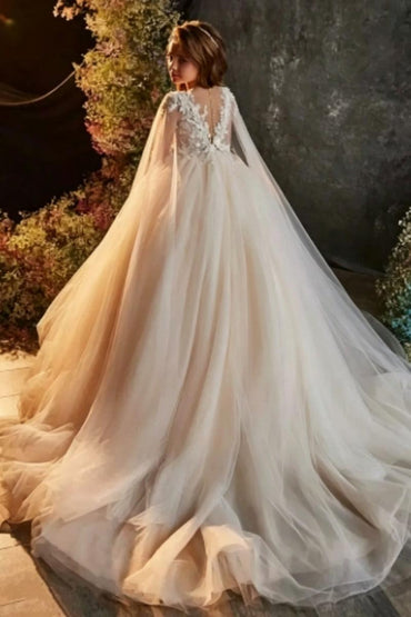 Illusion V-Neck Beaded Lace Long Sleeve Flower Girl Dresses 695101787303 - 10 Days / As Picture / 2 - COCOMELODY