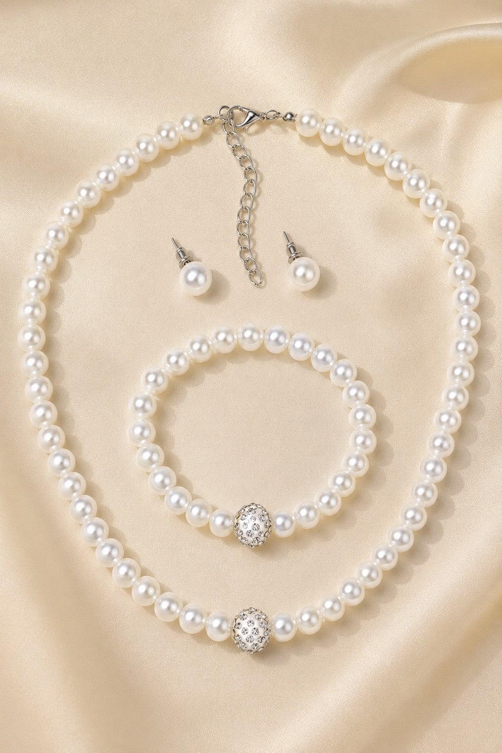 Classic Pearl/Bracelet/ Wedding Earrings/Necklace Jewelry Sets (Set of 3) 641004696900 - 7 Days / As Picture - COCOMELODY