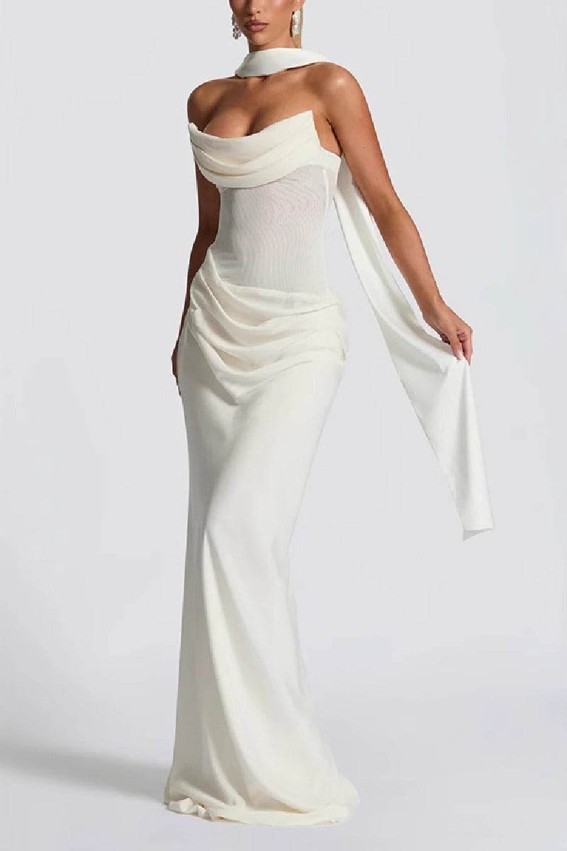 Sheath-Column Sweep-Brush Train Elastic Silk like Satin Formal Evening Dress 972310810695 - COCOMELODY