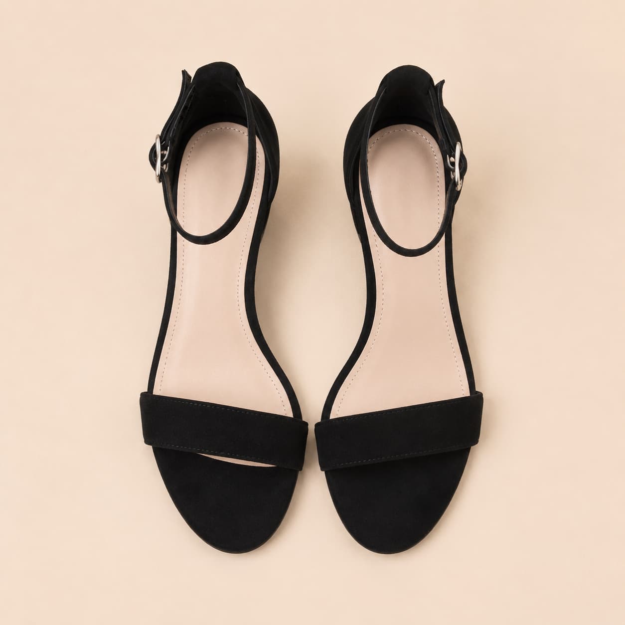 Suede Open Toe Block Heel Sandals Ankle Strap Elegant Design Shoes 712879946993