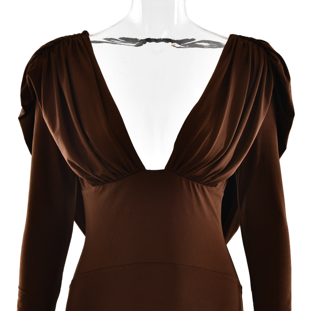 Sheath-Column Maxi Knitted Fabric Dress 962163073803