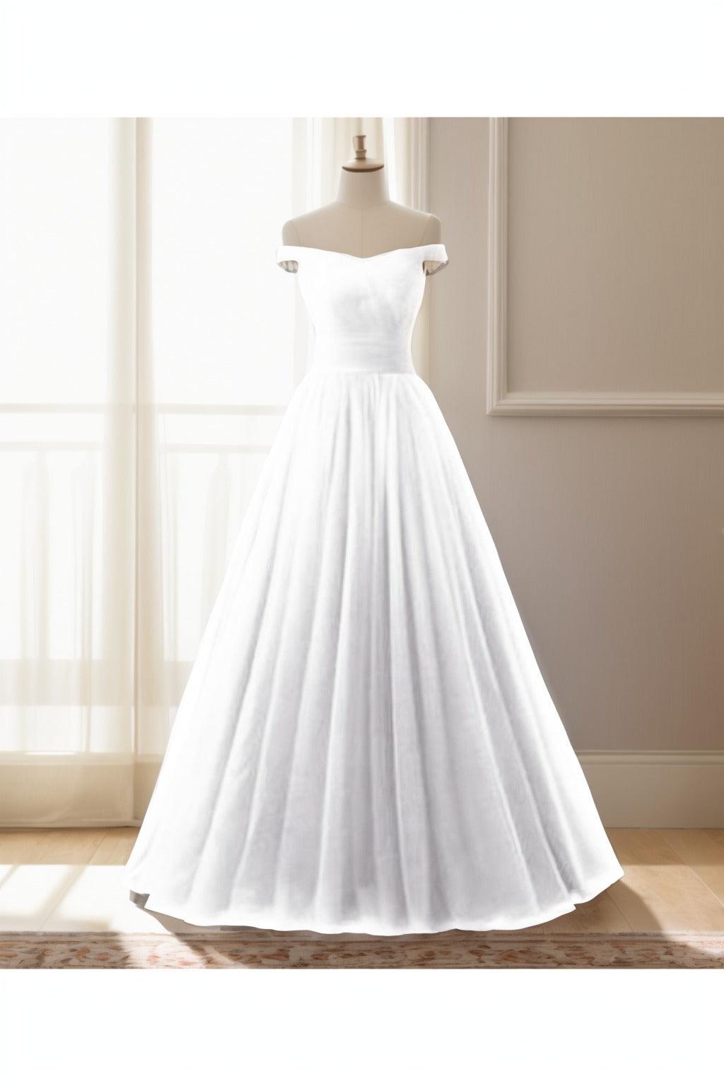 A-Line Floor Length Tulle Prom Dress CS0459 - COCOMELODY