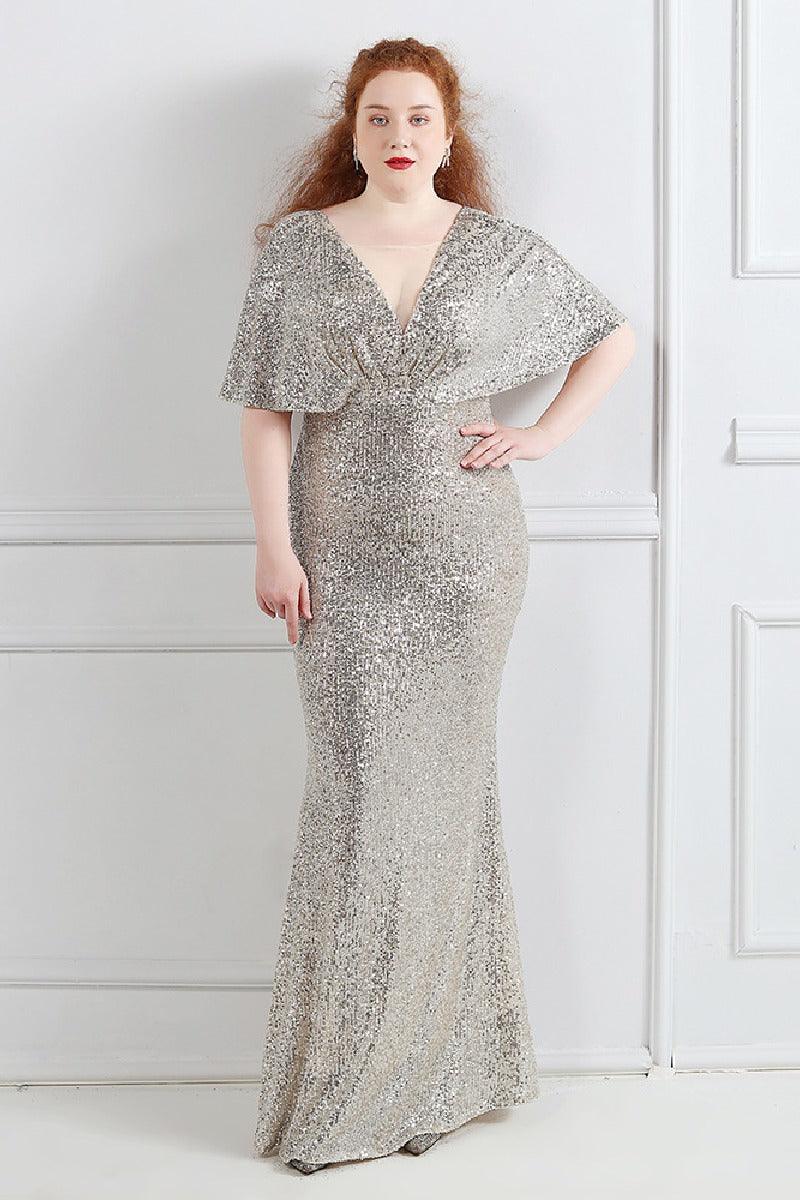 Sheath-column floor length sequined dress 646322132270 - COCOMELODY