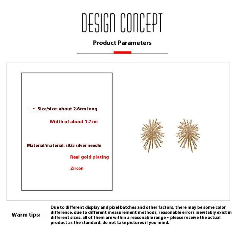 Zircon Fireworks Earrings Electroplated Exquisite Earrings 629289761561 - COCOMELODY