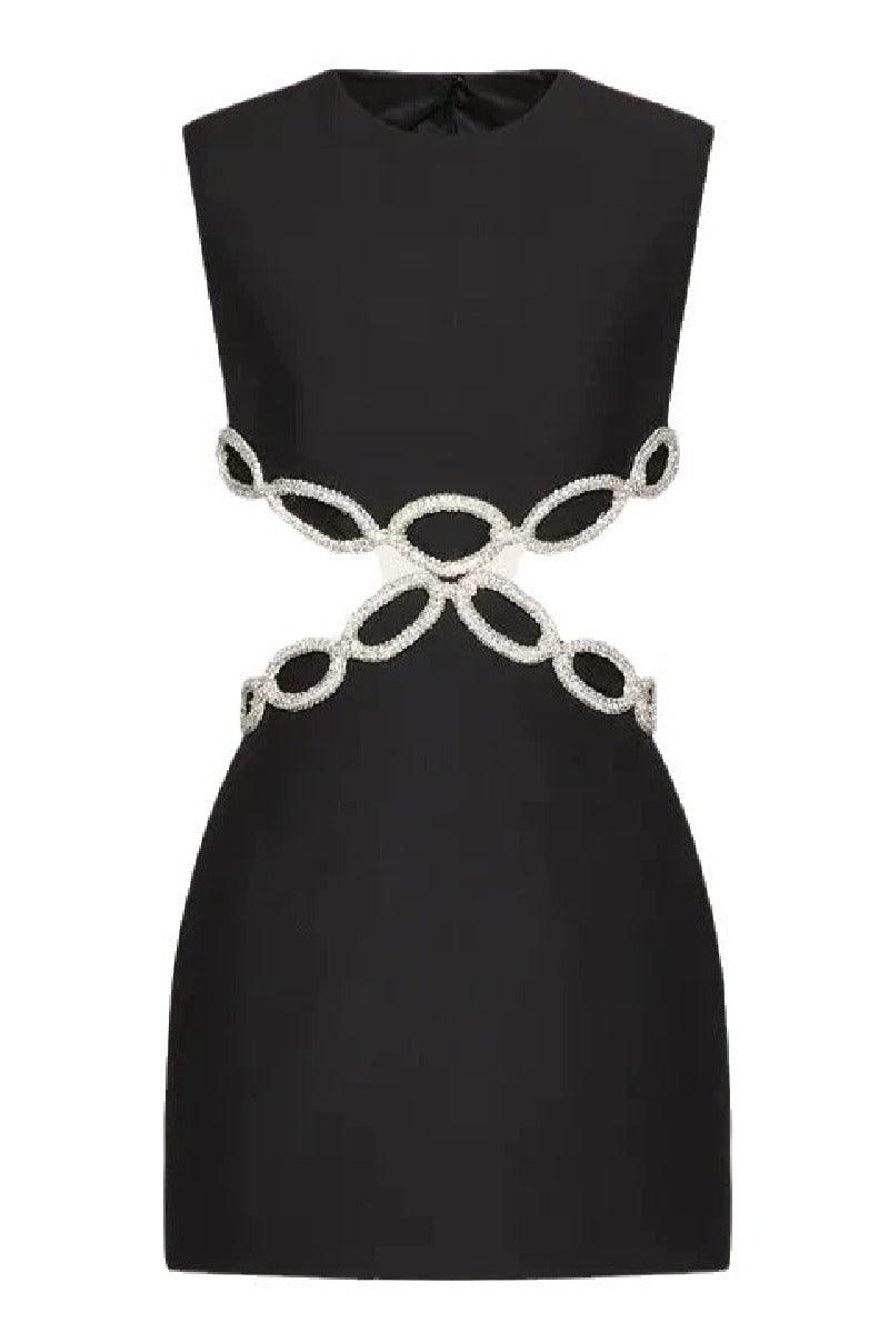 Black French Hepburn bandage cocktail dress 737450084747 - COCOMELODY