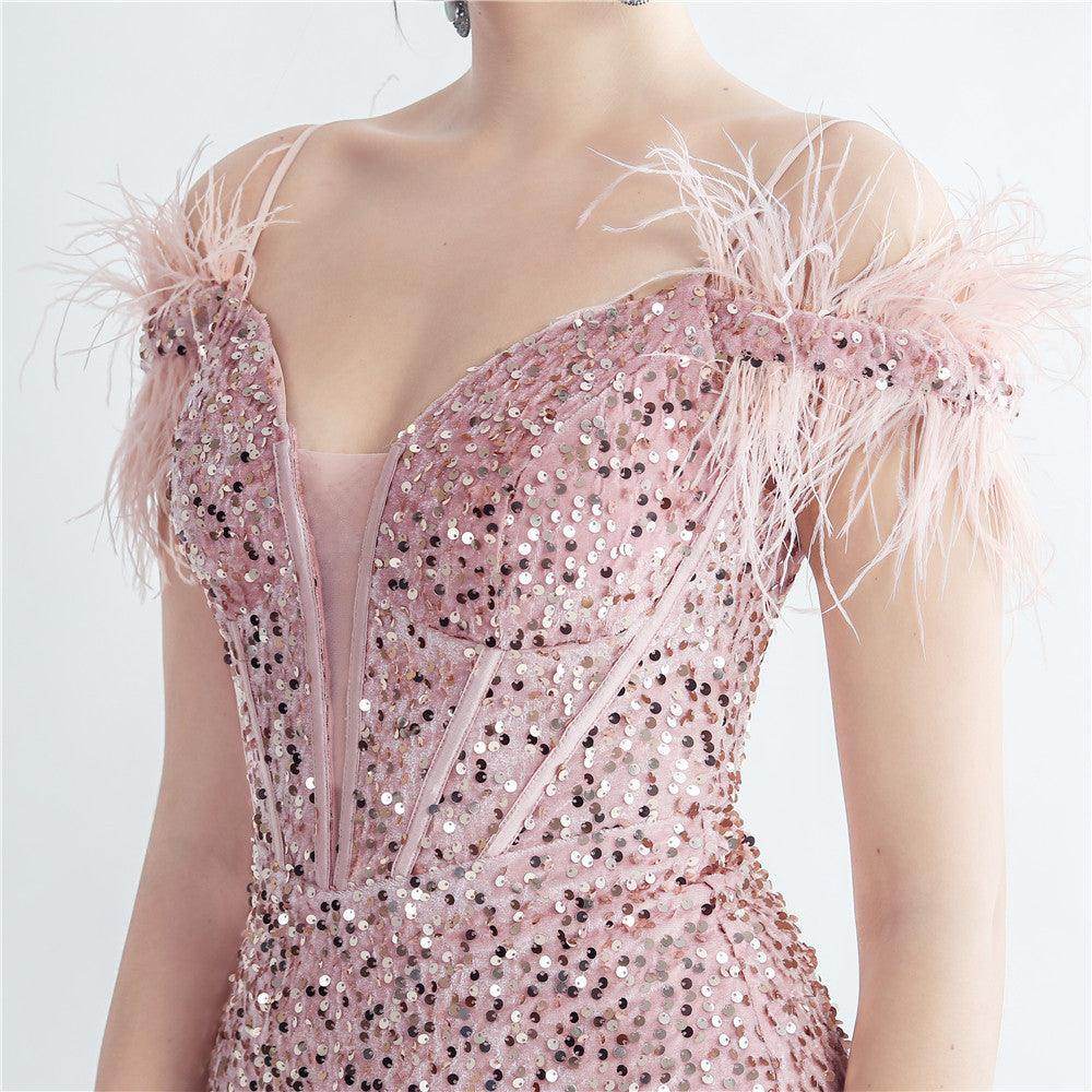 Trumpet-Mermaid Floor Length Sequins Dress 794624136176 - COCOMELODY