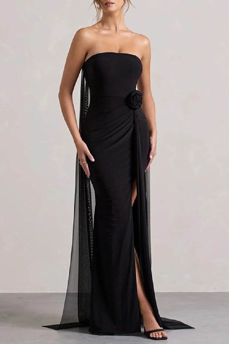 Sheath-Column Maxi Stretch Fabric Formal Evening Dresses 935582680093 - COCOMELODY