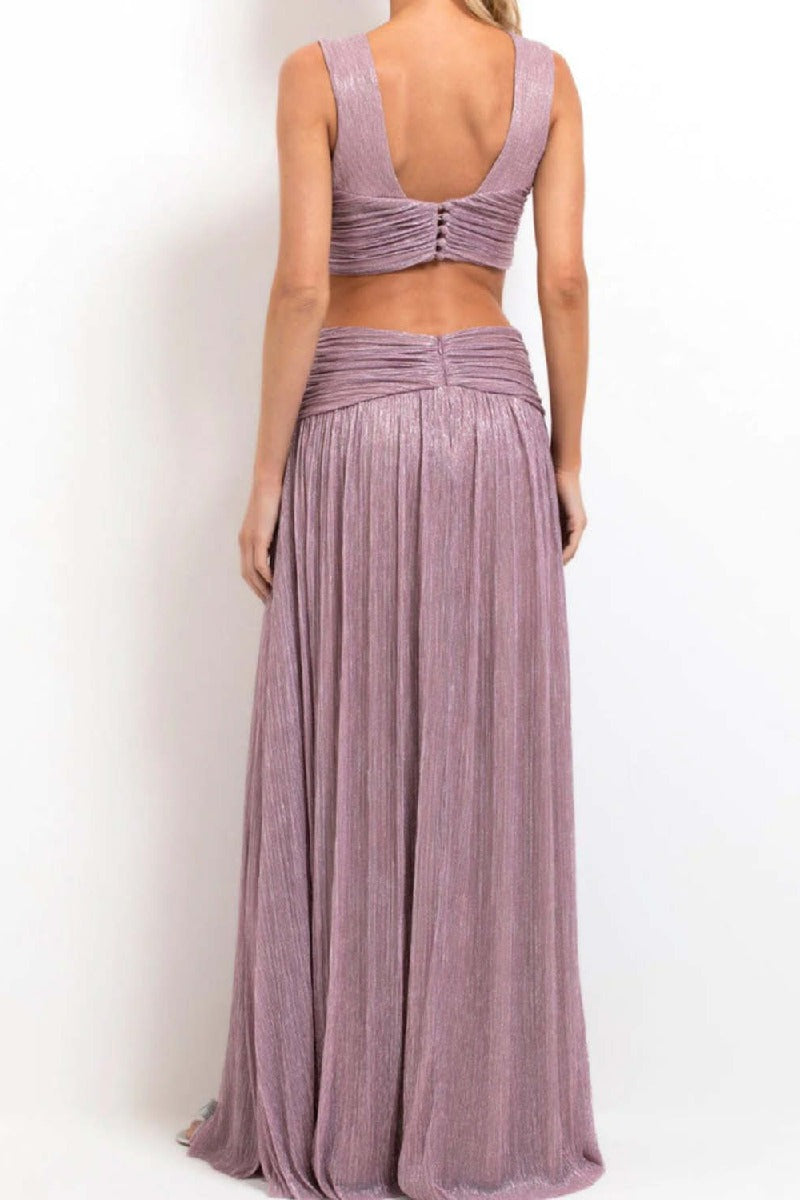 A-Line Maxi Bronzing Fabric Dress 969040775868